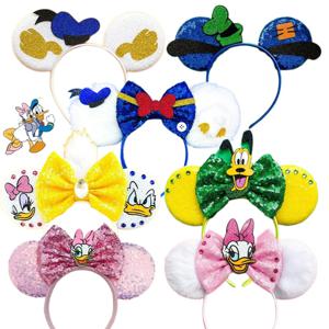 미키 마우스 귀 머리띠 아기 소녀 데이지 오리 Hairbands 도널드 덕 모자를 쓰고 있죠 성인 여성 활 헤어 액세서리