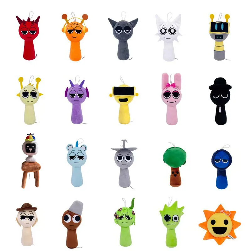 스프런키 봉제인형 세트 스프런키 플러시 봉제인형 부드러운 인기 게임 만화 캐릭터 봉제인형 어린이 생일 크리스마스 선물