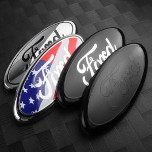 포드 피에스타 ST 퓨전 익스플로러 탈출 Shelby Edge Kuga MK6 용 비파괴 자동차 전면 그릴 배지 트렁크 커버 스티커 데칼