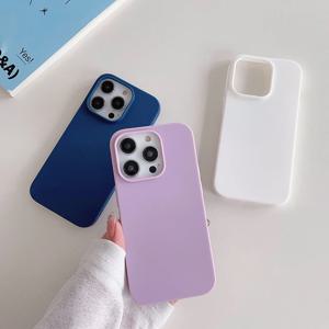 럭셔리 캔디 컬러 실리콘 소프트 케이스 For iPhone 16 15 14 13 12 Pro Max Plus Mini 16+ Matte Ultra Thin Cover Frosted Shell Slim