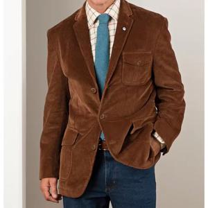 빈티지 남성 코듀로이 블레이저 노치 라펠 싱글 브레스티드 캐주얼 비즈니스 정장 재킷 남성용 큰 사이즈 XS-7XL