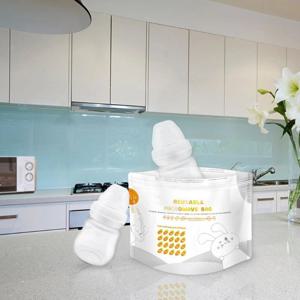 J15U 편리한 전자레인지 증기 소독기 가방 16개/42개 젖병 및 유축기 부품 청소용