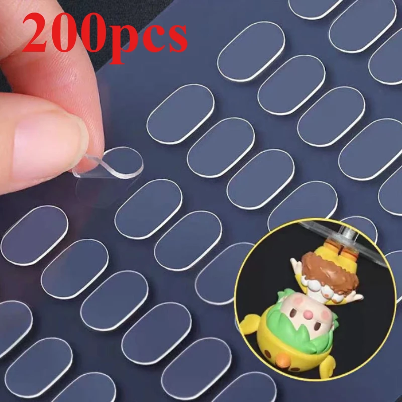 200개 투명 양면 테이프 패드 - DIY 프로젝트 및 모델 자동차 장식용 비표시성, 미끄럼 방지 접착제