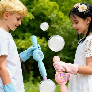 연기 버블 머신 탄력 있는 버블 안개 마법 지팡이 인터랙티브 컬러풀 조명 버블 블로잉 머신 여름 파티 어린이 장난감