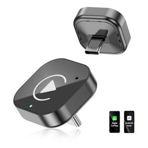 (Type-C) 2 in 1 카플레이 동글, 무선 카플레이 어댑터 USB C / 안드로이드 오토 USB C 유선에서 무선으로 변환 플러그 앤 플레이