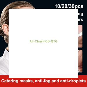 10/20/30Pcs 재사용 가능한 투명 안개 방지 마스크 커버 플라스틱 오픈 페이스 가드 레스토랑 학교 플라스틱 안티 타액 입 보호대