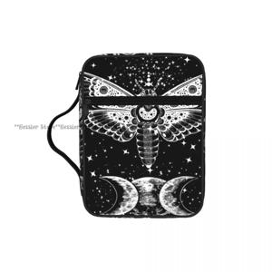 트리플 문 버터플라이 여신 위칸 아트 성경 가방 지퍼 손잡이 핸드백 성경 커버 케이스 휴대용 성경 보관 가방