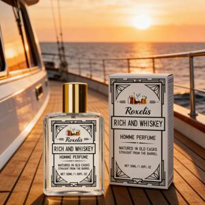 록셀리스 위스키 향수, 우아함과 지속적인 매력을 발산하며 자신감을 높여주는 가벼운 향, 남성용 향수 스프레이 50ml