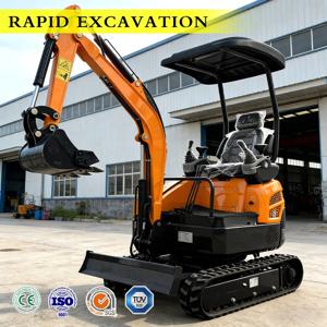 1.2톤 미니 굴삭기 쿠보타 엔진 CE EPA 유로 5 360 °   회전식 유압 크롤러 굴삭기 소형 굴착기 가정 정원용 무료 배송