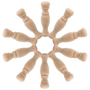 10Pcs 단단한 나무 로마 기둥 안뜰 정원 공원 장식 난간 계단 DIY 공예 나무로 만든 미니어처 난간대