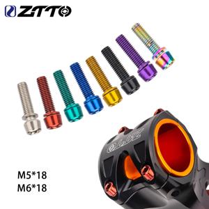 ZTTO 6pcs MTB 도로 자전거 핸들 줄기 라이저 나사 자전거 줄기 볼트 나사 M5 * 18mm M6 * 18mm 와셔가있는 볼트