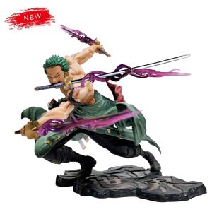 Hot 원피스 10cm 애니메이션 피규어 GK Roronoa Zoro Three-blade Sa-최대 만화 애니메이션 동상 액션 피규어 컬렉션 모델 아이 장난감