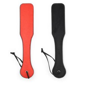 레드 가죽 블랙 플러시 패들, 라이딩 크롭 플로거, 말채찍 스파이크, 5.5cm 넓은 스팽킹 패들 슬래퍼, 32cm