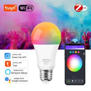 Tuya Wifi 스마트 전구 RGB E27 Zigbee Led 전구 스마트 홈 Tuya Zigbee 램프 110V 220V Alexa 스마트 램프 Google 홈