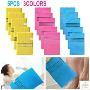5종 각질 제거 목욕 패드 타월 세트 한국 이탈리아 아시아 각질 제거 목욕 수건 바디 스크럽 샤워 부드러운 폴리에스터 면
