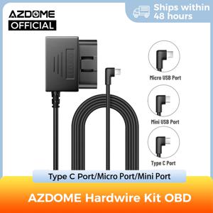 AZDOME M550 M300S 대시 캠 주차 케이블 마이크로 USB 포트/미니 USB 포트/유형 C 포트 24H 주차 Monito 용 AZDOME 하드 와이어 키트 OBD