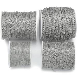 100M 304 스테인레스 스틸 체인 1.2mm/1.5mm/2mm/2.5mm 플랫 케이블 링크 체인 DIY 공예 만들기 보석에 대 한 대량