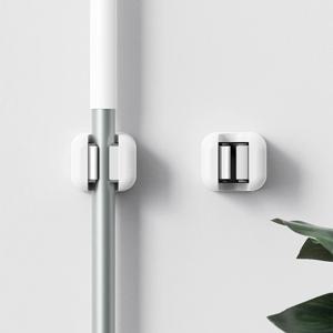 1/4pcs Wall Mounted Mop Clip Holder No-Punching Mop Brush Broom Hanger Rack Kitchen Bathroom Organizer Holder Hook Accessories