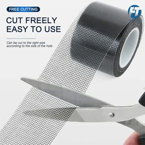 스크린 수리 키트 용 블랙 스크린 창 스티커 16.5FT 강력한 접착 및 방수 테이프 도어 커튼 모기장 메쉬 패치
