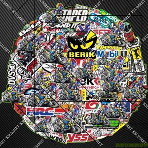 40/80개 무작위 오토바이 스티커 모토 러기지 헬멧 야마하 스즈키 가와사키 레이싱 브랜드 로고 DIY PVC 데칼 방수