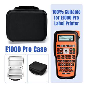 휴대용 프린터 E1000 Pro (EVA 하드 케이스, 방수 보관 가방, 휴대용 라벨 메이커 포함) 산업용 라벨링용