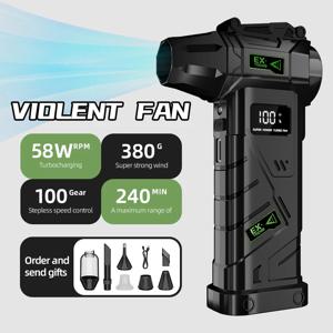 HFX-08 터보 팬, 580,000 RPM 브러시리스 모터, 무선 진공 청소기, 전기 제설기, 건조기, LED 조명, 자동차 청소