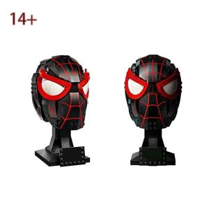 76329 마일스 모랄레스 헬멧 마스크 퍼즐 DIY 모델 브릭 창의적 조립 퍼즐 호환 블록 장난감 생일 선물