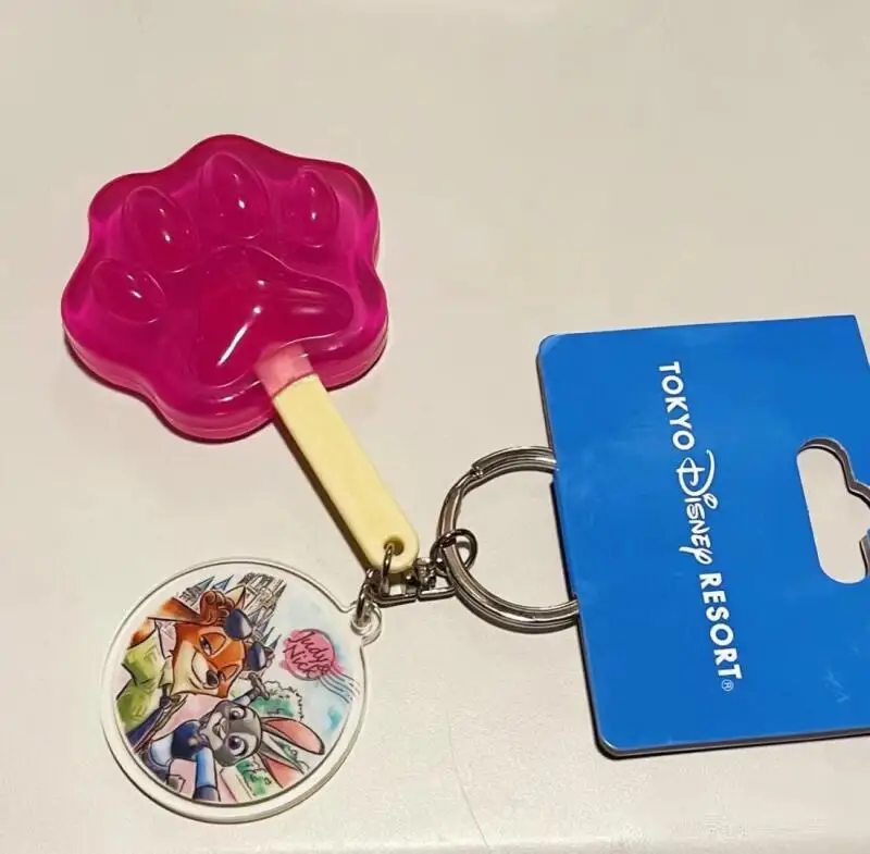 새로운 디즈니 고양이 발바닥 아이스크림 키체인 주토피아 만화 창의적인 지퍼 장식 소년 소녀 장난감 창의력 생일 선물