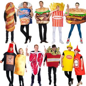 할로윈 재미있는 음식 버거 감자튀김 빵 라면 스테이크 레드 와인 치즈 라면 파티 공연 의상