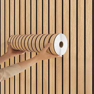 침실 TV 벽면 및 천장용 자가 접착식 벽 패널, 설치가 간편하고 제거 가능한 나무 무늬 벽지