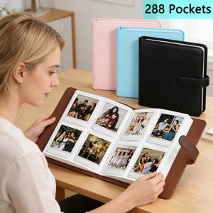 288 카드 슬롯 사각형 사진 앨범, 어린이 성장 기념 사진 앨범, Instax Sq1/6/10/20/40/Kodak C300R 카메라 사진에 적합, 단색 Pu 사진 앨범, Kodak Mini 3 Square, Mini Shot 3 Square에 적합