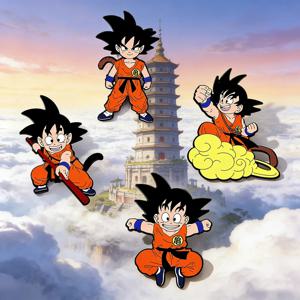 4 Pcs 손오공 드래곤 볼 만화 캐릭터 브로치 에나멜 핀 금속 배지 쥬얼리 의류 및 배낭 액세서리 선물