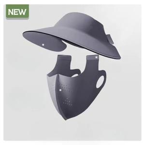 여름용 심리스 모자 통기성 페이스 마스크, 일체형 탈부착 아이스 실크 자외선 차단 라이딩 페이스 마스크, 지니 넥 프로텍션