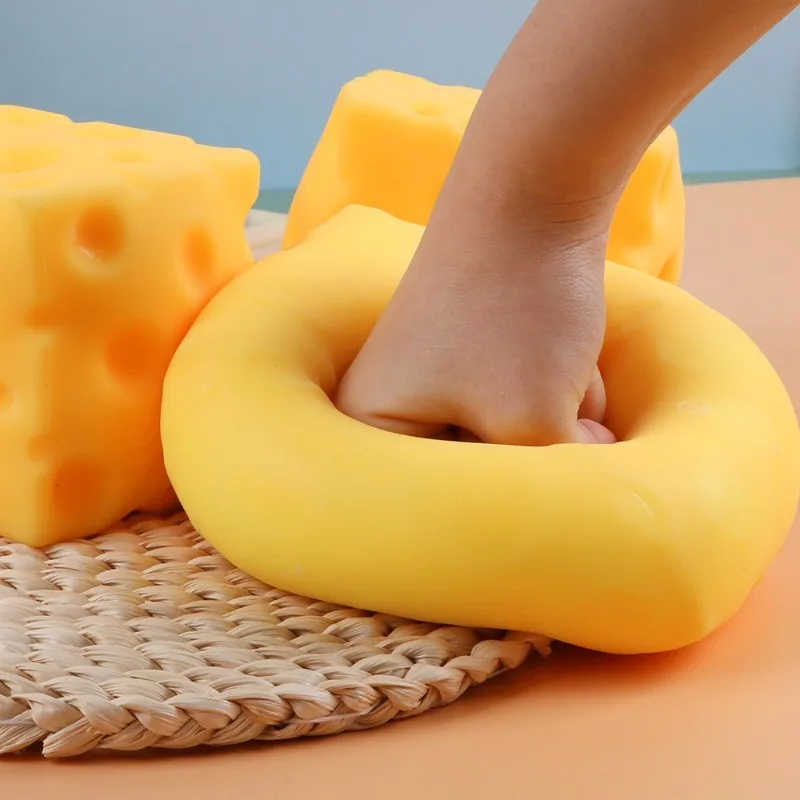 거대 큐브 치즈 스퀴즈 장난감 시뮬레이션 초대형 치즈 피젯 장난감 느린 반동 성형 가능 벤트볼 성인 선물용