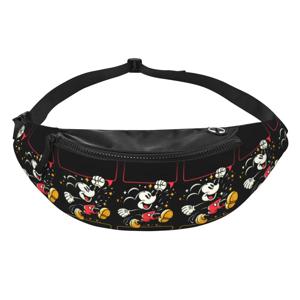 커스텀 M-미키 애니메이션 M-마우스 패니백 만화 크로스바디 허리팩 여성 남성 러닝 폰 머니 파우치