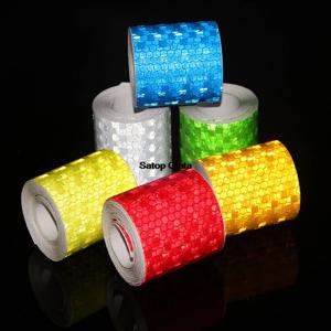 5CM * 3M 높은 가시성 반사 자동차 테이프 방수 접착 안전 8 색 스티커 스트립 자전거 트레일러 트럭에 대한 야간 경고