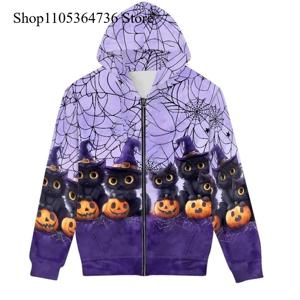 할로윈 테러 3D 그래픽 후드티 펑크 과장된 긴팔 스트리트웨어 드로스트링 여성 스웨트셔츠 Y2k 의류