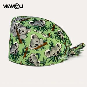 코튼 스크럽 모자 스웨트 밴드가있는 작업 모자 조정 가능한 모자 여성 남성 간호사 스크럽 캡 임상 운영자 모자