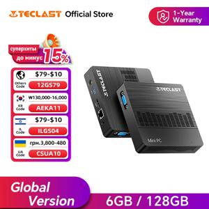 Teclast N10 미니 PC Intel N4000 Windows 11 Pro DDR4 6GB 128GB 듀얼 출력 4K HD 데스크탑 WiFi 5 포켓 미니 PC 사무용 컴퓨터