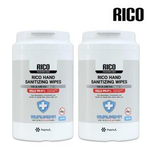 리꼬 손소독티슈 대용량 통타입 100매 x 2개
