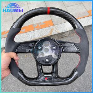 탄소 섬유 스티어링 휠, 아우디 A3 A4 B9 RS3 S3 RS4 S4 A5 S5 Alcantara 재료 생산, 자동차 액세서리에 적합