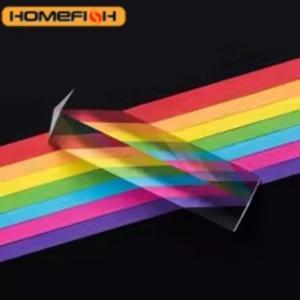 25x25x80mm 삼각형 프리즘 BK7 광학 프리즘 유리 물리학 교육 굴절광 스펙트럼 무지개 어린이 학생 선물