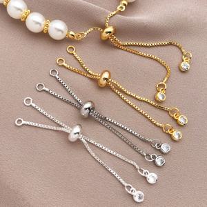 3pcs 18K 구리 도금 진짜 황금과 지르코늄 풀 아웃 팔찌, DIY 팔찌, 목걸이, 구슬 보석 만들기 액세서리 믹스