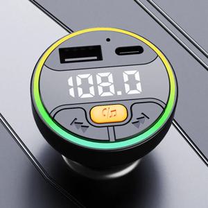 자동차 FM 송신기 블루투스 5.3 핸즈프리 무선 차량용 키트 USB C 차량용 충전기 자동 라디오 Fm 변조기 Mp3 플레이어 어댑터
