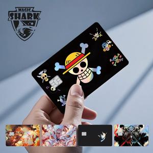 매직 샤크 루피 조로 에이스 해골 애니메이션 홀로그램 반짝이 레이저 스티커 필름 스킨 (신용/체크 카드용)