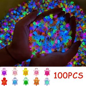 100개 야광 레진 거북이 피규어 |   요정 정원, 미니어처 풍경, 인형의 집 장식 공예품을 위한 귀여운 미니어처