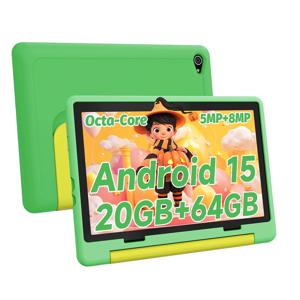 키즈 태블릿 10인치 안드로이드15 20GB 램 64GB 롬 128GB 확장 가능 5000mAh 8코어 와이파이 블루투스 어린이 선물 키도즈 키즈 소프트웨어
