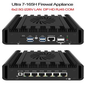 소프트 라우터 울트라 7-165H 메테오 레이크 듀얼 DDR5 6x2.5G LAN 방화벽 장치 M.2 NVMe WiFi5 4K HD DP 윈도우11 데스크탑 컴퓨터