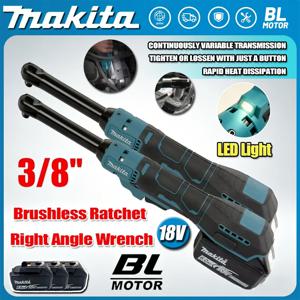 마키타 1/2인치 3/8 브러시리스 라쳇 직각 렌치 LED 무선 드라이버 가변 속도 파워 렌치 18V 전동 공구