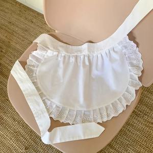 여성 하프 웨이스트 요리용 주방 앞치마 숏 로리타 메이드 섹시 레이스 블랙 화이트 비브 뷰티 플라워 커피숍 피나포어 홈워크